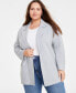 ფოტო #1 პროდუქტის Plus Size Sweater Blazer, Created for Macy's