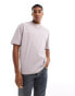 ASOS DESIGN oversized t-shirt in grey with palm beach back print