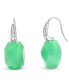 ფოტო #1 პროდუქტის Dyed Green Jade & Zircon (1/2 ct. t.w.) Drop Earrings in Sterling Silver