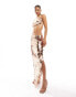 Фото #4 товара Jaded Rose backless disc sequin crop top co-ord in gold