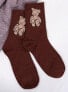 Фото #2 товара Женские носки с плюшевым мишкой SALIS светло-коричневые