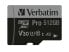 Verbatim Micro SD Card 512 GB SDXC Pro UHS-III Class 10 inkl. Adapter 1 - Extended Capacity SD (MicroSDHC)