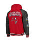 Фото #3 товара Men's Red Tampa Bay Buccaneers Defender Raglan Full-Zip Hoodie Varsity Jacket