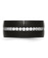 Фото #3 товара Stainless Steel Brushed Black IP-plated CZ 10mm Band Ring