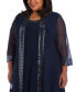 Plus Size Embellished Dress & Illusion Jacket