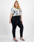 Фото #5 товара Plus Size Side-Studded Leggings, Created for Macy's