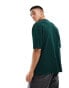 ASOS DESIGN oversized t-shirt in dark green with chest text print