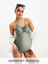 Фото #1 товара Mamalicious Maternity nursing swimsuit in spot print sage