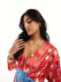 Never Fully Dressed balloon sleeve mini in red bandana print