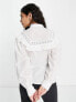 Фото #3 товара Miss Selfridge frill yoke victoriana shirt in ivory