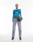 Фото #6 товара Topshop knitted chunky twist bardot top in blue