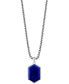 ფოტო #3 პროდუქტის EFFY® Men's Lapis Lazuli Hexagon 22" Pendant Necklace in Sterling Silver
