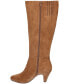 Фото #7 товара Women's Corinne Suede Inside Zip Wide Calf Tall Boots