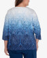 Фото #3 товара Plus Size Classic Ombre Beaded Keyhole Neck Top