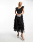 Amy Jane London Aurelia tulle sequin maxi dress in black