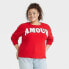 Фото #1 товара Women's Amour Graphic Sweater - Red 2X