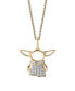 ფოტო #1 პროდუქტის Grogu Diamonds Pendant Necklace (1/10 ct. t.w.) in 10K Yellow Gold and White Gold