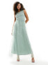 Фото #2 товара Vila Bridesmaid lace and tulle maxi dress in sage green