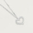 Gentle silver necklace with heart White Heart Silver CO02-220-U (chain, pendant)