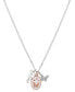 Фото #1 товара Unwritten 14K Rose Gold Plated Heart and Butterfly, Cubic Zirconia Butterfly and Silver Plated Sister Pendant Necklace