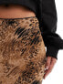 Фото #5 товара Miss Selfridge chiffon double layer bias maxi skirt in animal print