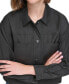 Фото #4 товара Women's Water-Resistant Twill Utility Shirt Jacket, Regular & Petite