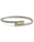 Two-Tone Cable Bypass Bangle Bracelet in PVD Stainless Steel & Gold-Tone