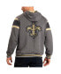 Men's Gray, Black New Orleans Saints Extreme Full Back Reversible Hoodie Full-Zip Jacket