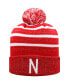 Фото #1 товара Big Girls Scarlet Nebraska Huskers Shimmering Cuffed Knit Hat with Pom