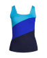 Фото #1 товара Women's Plus Size Square Neck Underwire Tankini Swimsuit Top Adjustable Straps