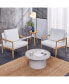 Modern Velvet Accent Armchair Set with Metal Frame