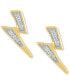 ფოტო #3 პროდუქტის Diamond Accent Lightning Bolt Stud Earrings in 14k Gold-Plated Sterling Silver