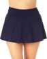 Anne Cole Womens Plus Size Soft Band Rock Swimwear Skirt Navy Size 24W 305469