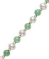 ფოტო #4 პროდუქტის Cultured Freshwater Pearl and Dyed Jade Bracelet in 14k Gold