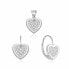 Romantic Silver Jewelry Set Heart S0000272 (pendant, earrings)