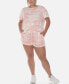 ფოტო #3 პროდუქტის Plus Size 2 Piece Top Shorts Lounge Set