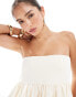 ASOS DESIGN bubble hem bandeau in ponte in cream Бежевый, L - EU 44-46 - фото #3