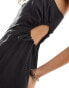 Forever New asymmetrical cut out waist maxi dress in black