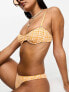 Bershka underwired bikini top in orange check