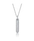 ფოტო #2 პროდუქტის Sterling Silver Cubic Zirconia Long Pendant Necklace