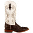 Фото #1 товара Ferrini Rancher Caiman Embroidered Square Toe Cowboy Womens Brown Dress Boots 9