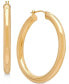ფოტო #3 პროდუქტის Polished Hoop Earrings in 14k Gold, 1 1/2 inch