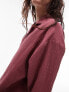 Topshop co-ord casual textured beach shirt in burgundy