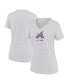 Фото #1 товара Women's Gray Atlanta Braves 2023 City Connect Velocity Practice Performance V-Neck T-shirt