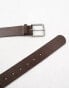 ASOS DESIGN smart leather belt in vintage brown Коричневый, 2XL-3XL - W38-42 - фото #4