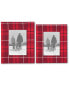 Фото #1 товара K&K Interiors, Inc. Set Of 2 Red Black & Cream Plaid Photo Frames Red