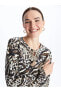 Фото #15 товара LCW Grace Bağlamalı Yaka Desenli Uzun Kollu Kadın Bluz