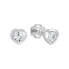 White gold earrings Hearts with crystal 236 001 00649 07