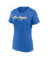 ფოტო #3 პროდუქტის Women's Powder Blue, Heather Charcoal Los Angeles Chargers Script T-shirt and Shorts Lounge Set