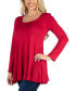 Фото #2 товара Long Sleeve Solid Color Swing Style Flared Tunic Top